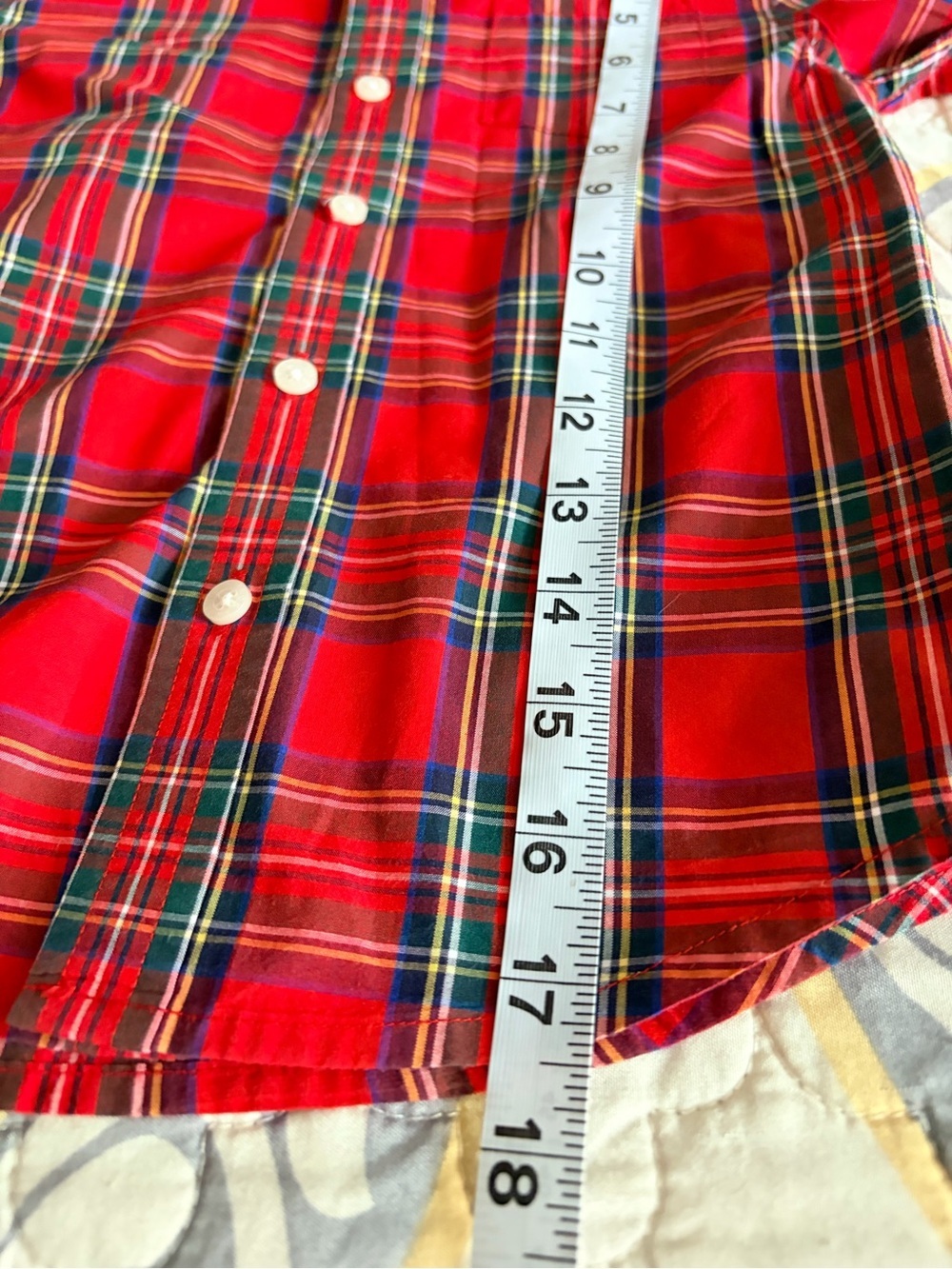 Janie and Jack Boys Red Plaid Poplin Long Sleeve Button Down Shirt, Size 4 - Picture 9 of 10
